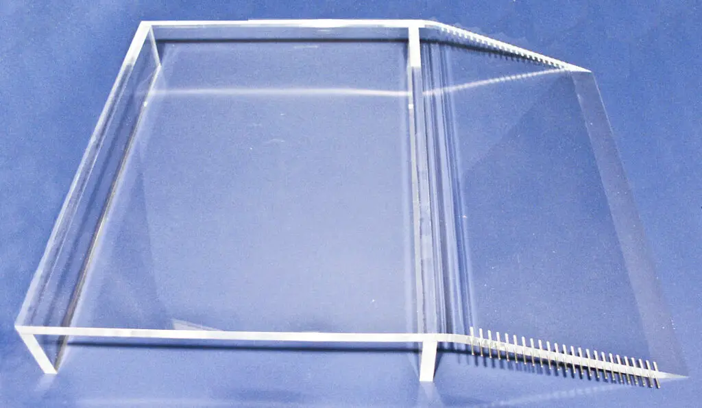 Custom clear acrylic pharmaceutical enclosure fabricated by Plastic-Craft Products