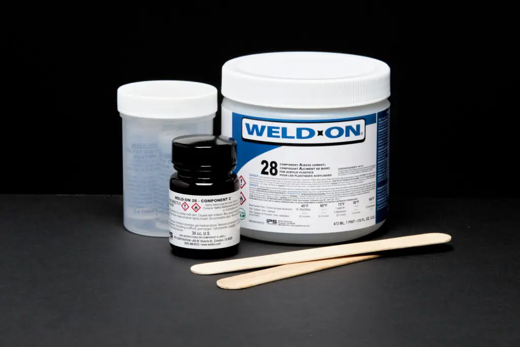 Weld-On solvent cement for bonding acrylic and plastic, from Plastic-Craft Products